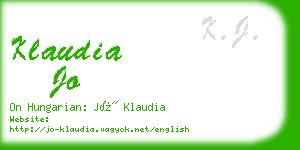 klaudia jo business card